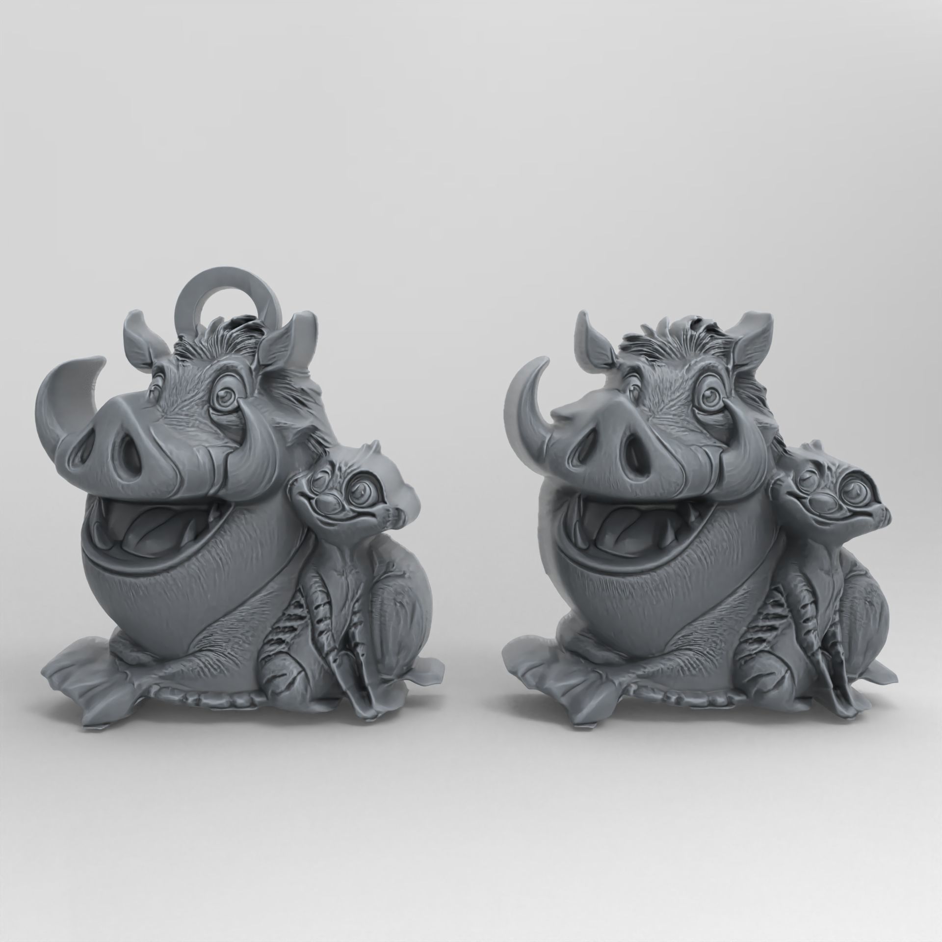 timon and pumbaa pentant  3D print model_1