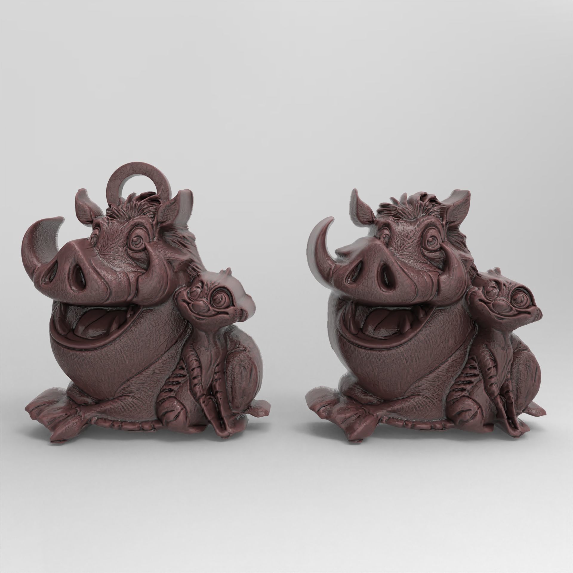 timon and pumbaa pentant  3D print model_2