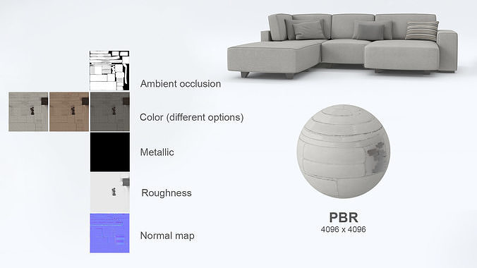 Modular Chaise Longue Sofa 3D model 5