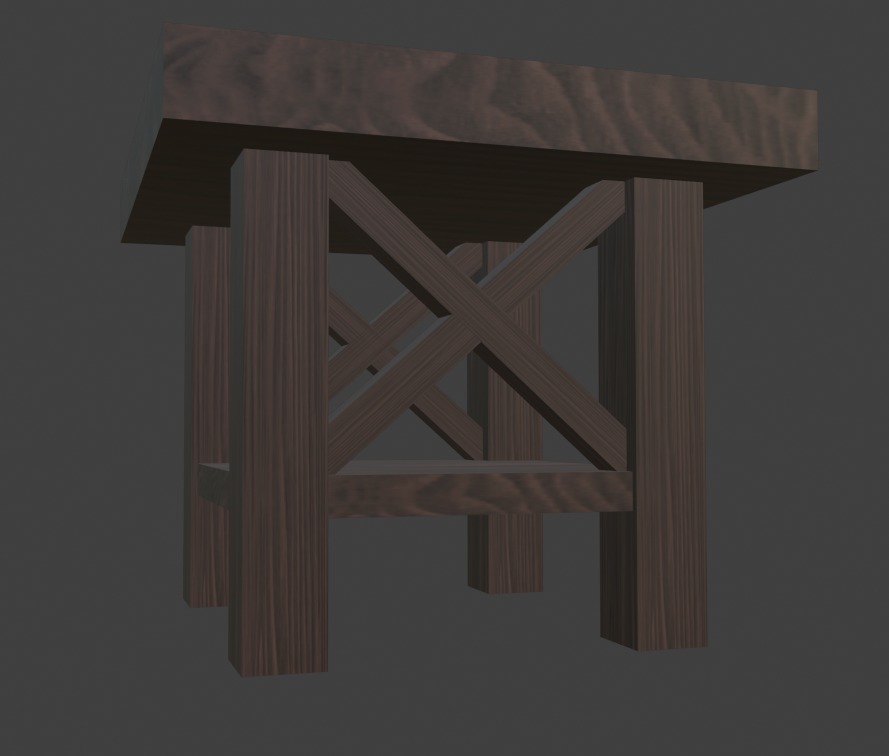 Simple Table 3D model_2