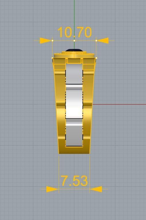 Rolex Ring  3D print model_4