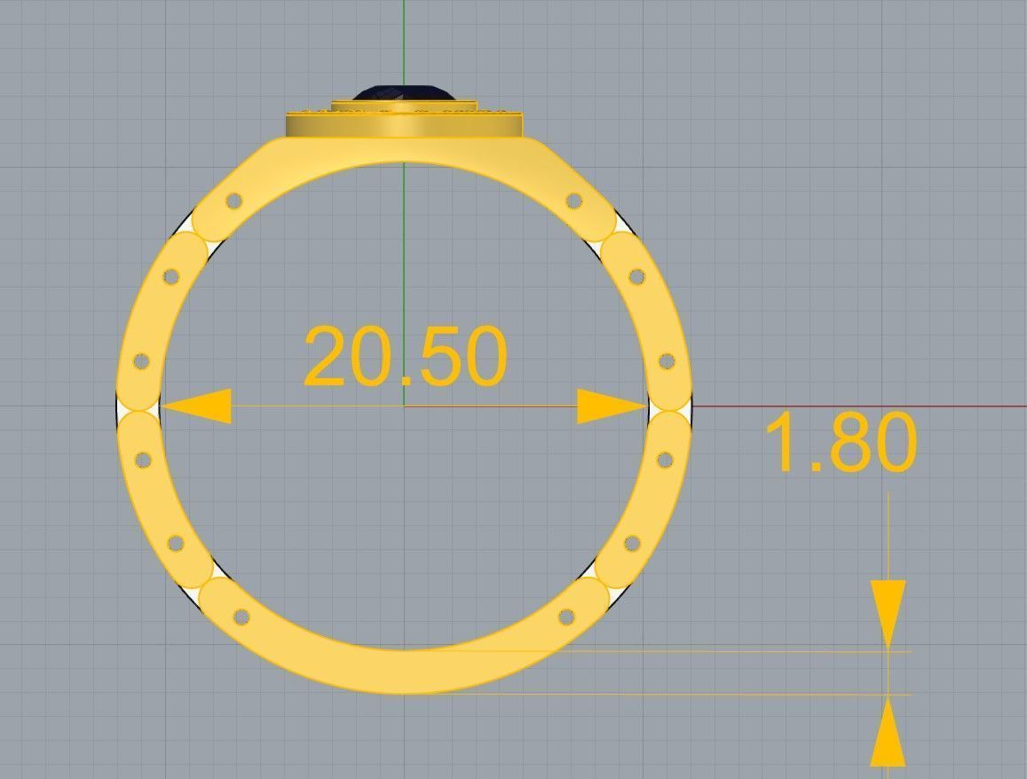 Rolex Ring  3D print model_3