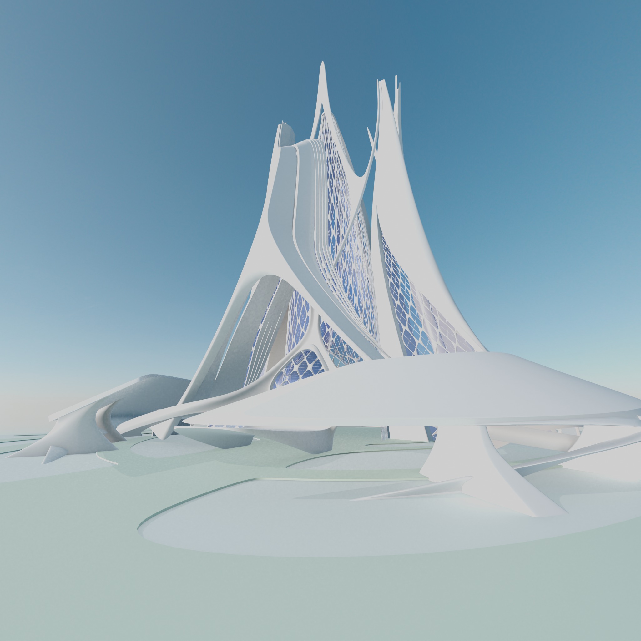 Future building Futuristic Expo Center building Sci Fi DUBAI 3D model_1