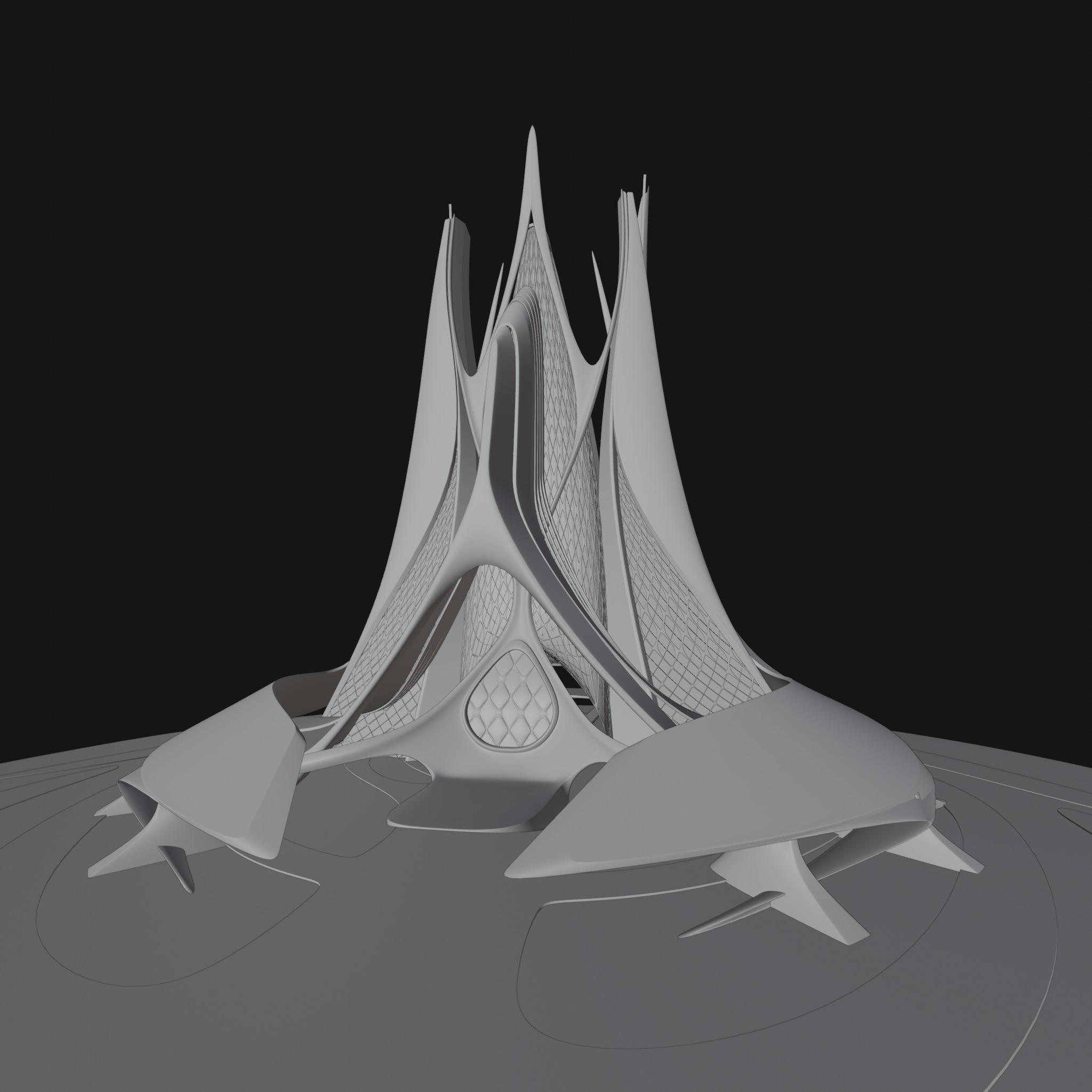 Future building Futuristic Expo Center building Sci Fi DUBAI 3D model_6