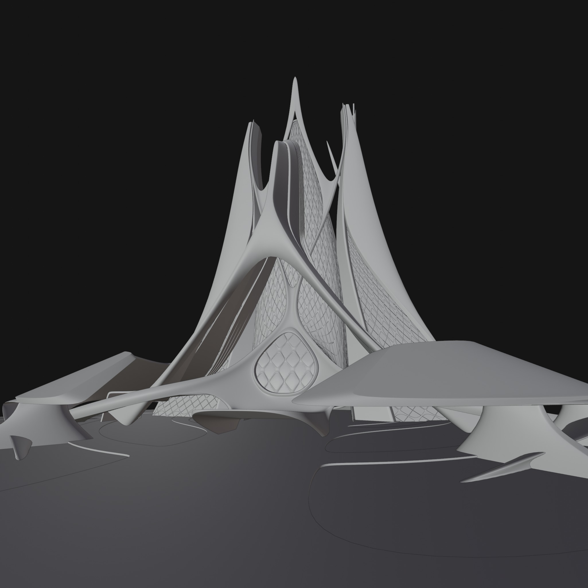 Future building Futuristic Expo Center building Sci Fi DUBAI 3D model_12