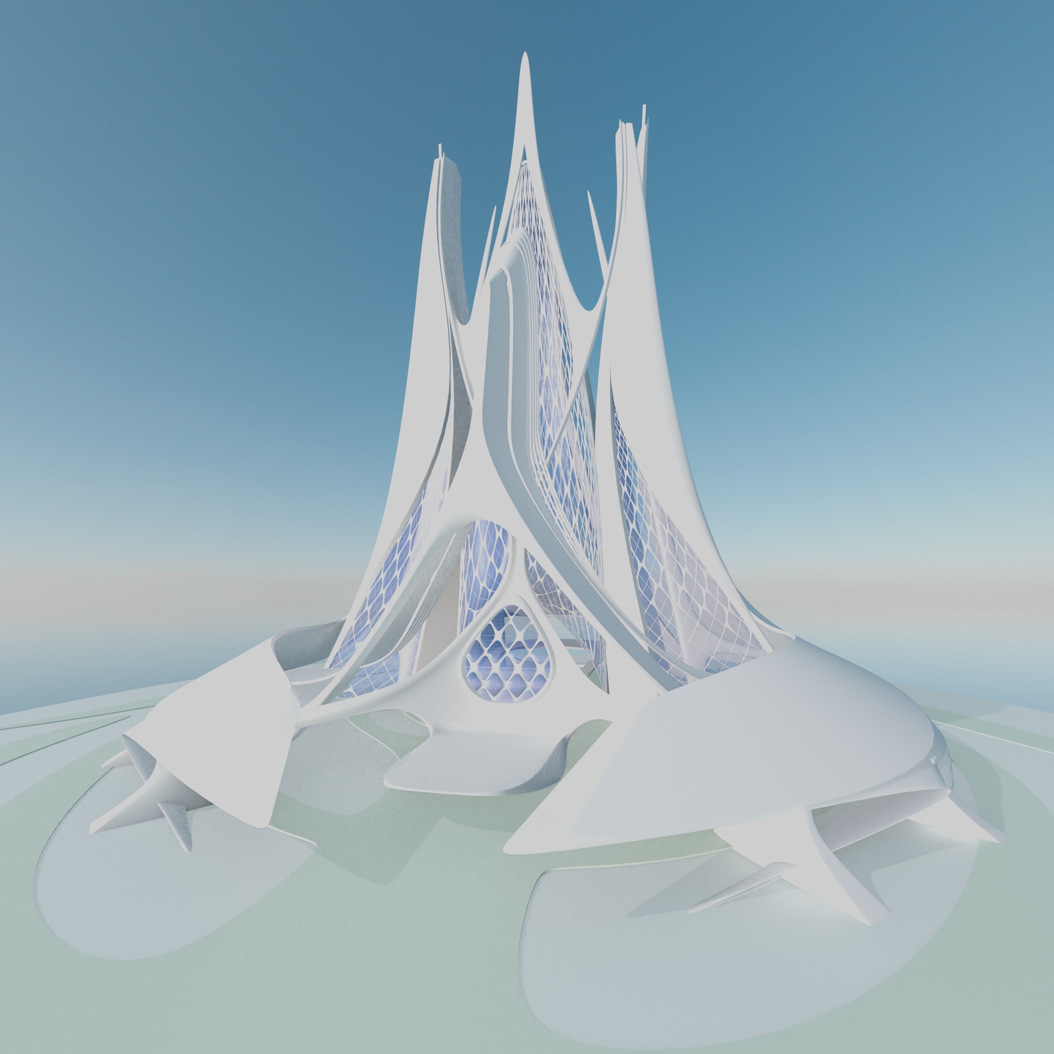 Future building Futuristic Expo Center building Sci Fi DUBAI 3D model_8