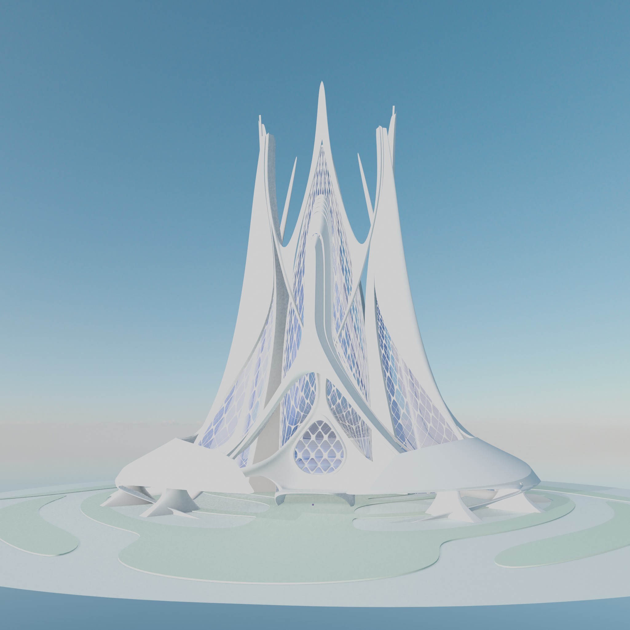 Future building Futuristic Expo Center building Sci Fi DUBAI 3D model_11