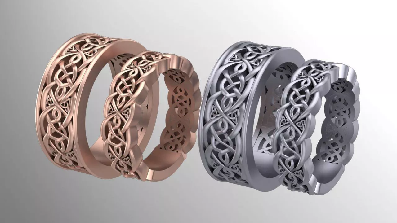 set rings with alternative motif patterns 3D print model_0