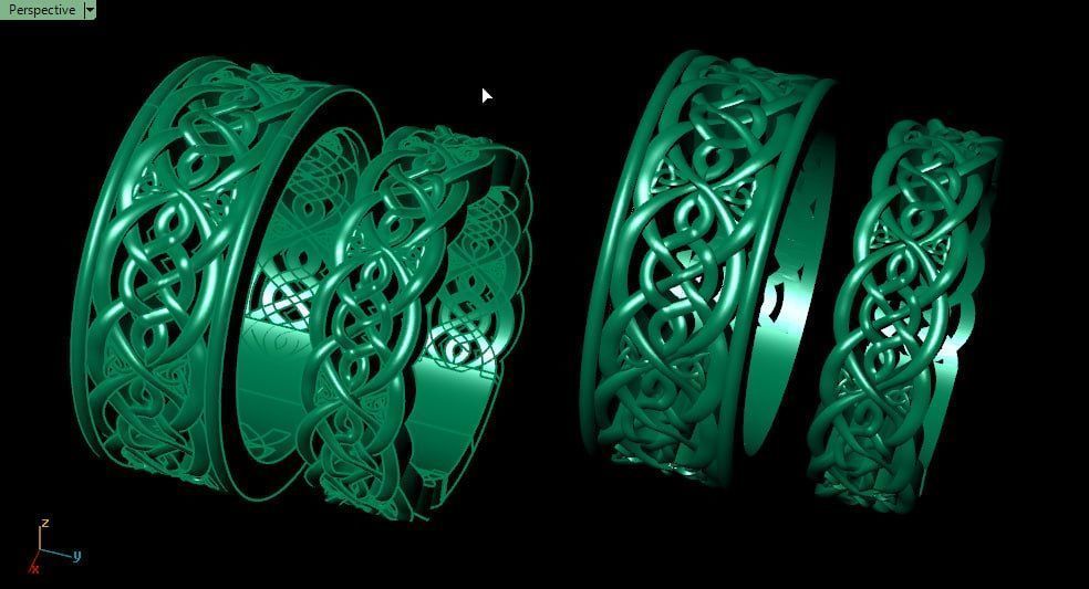 set rings with alternative motif patterns 3D print model_3