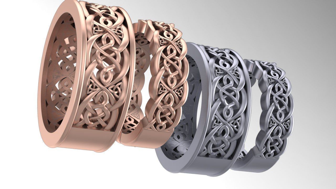 set rings with alternative motif patterns 3D print model_1
