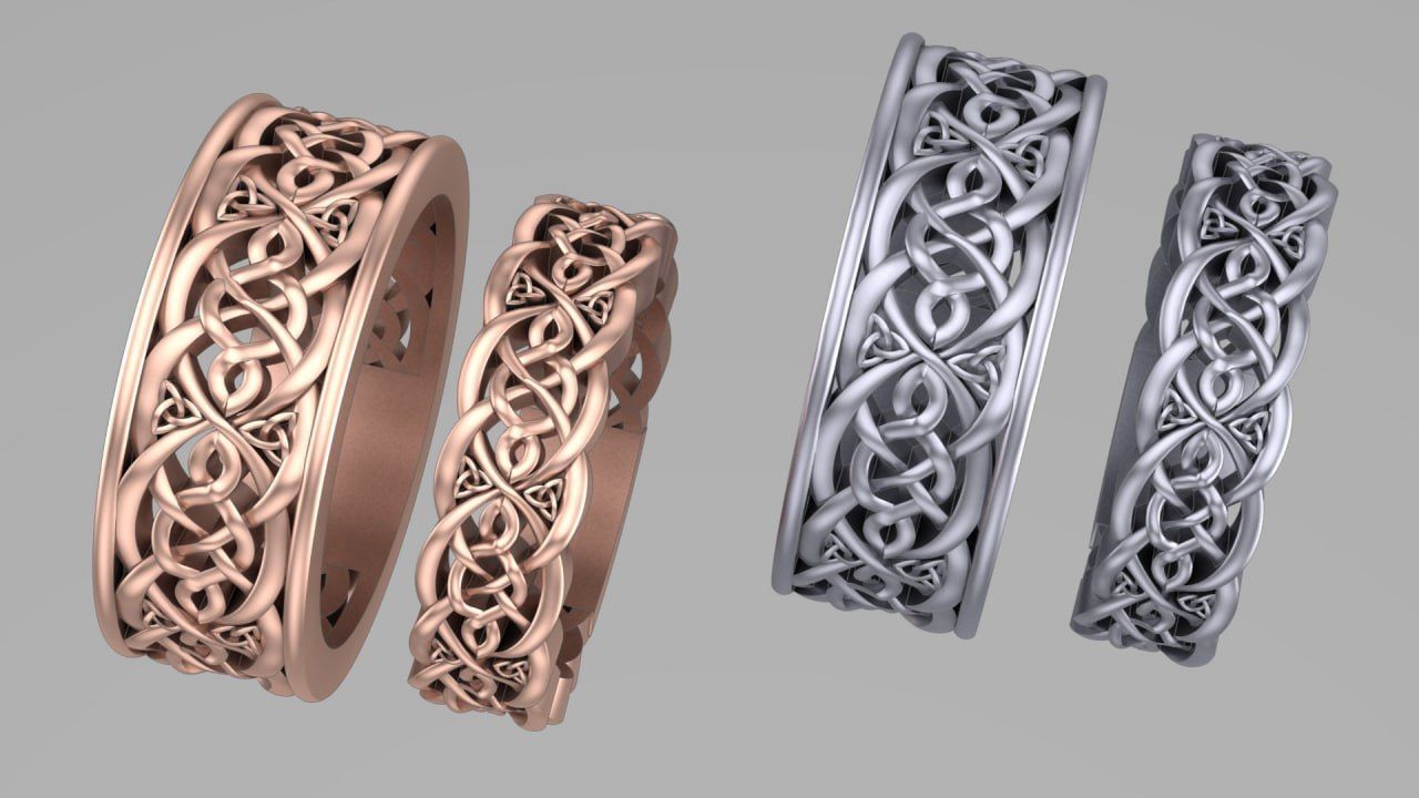 set rings with alternative motif patterns 3D print model_2