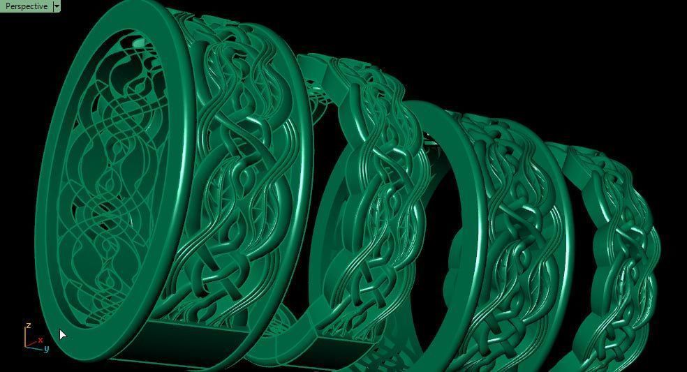 2nd set rings with alternative motif patterns 3D print model_4