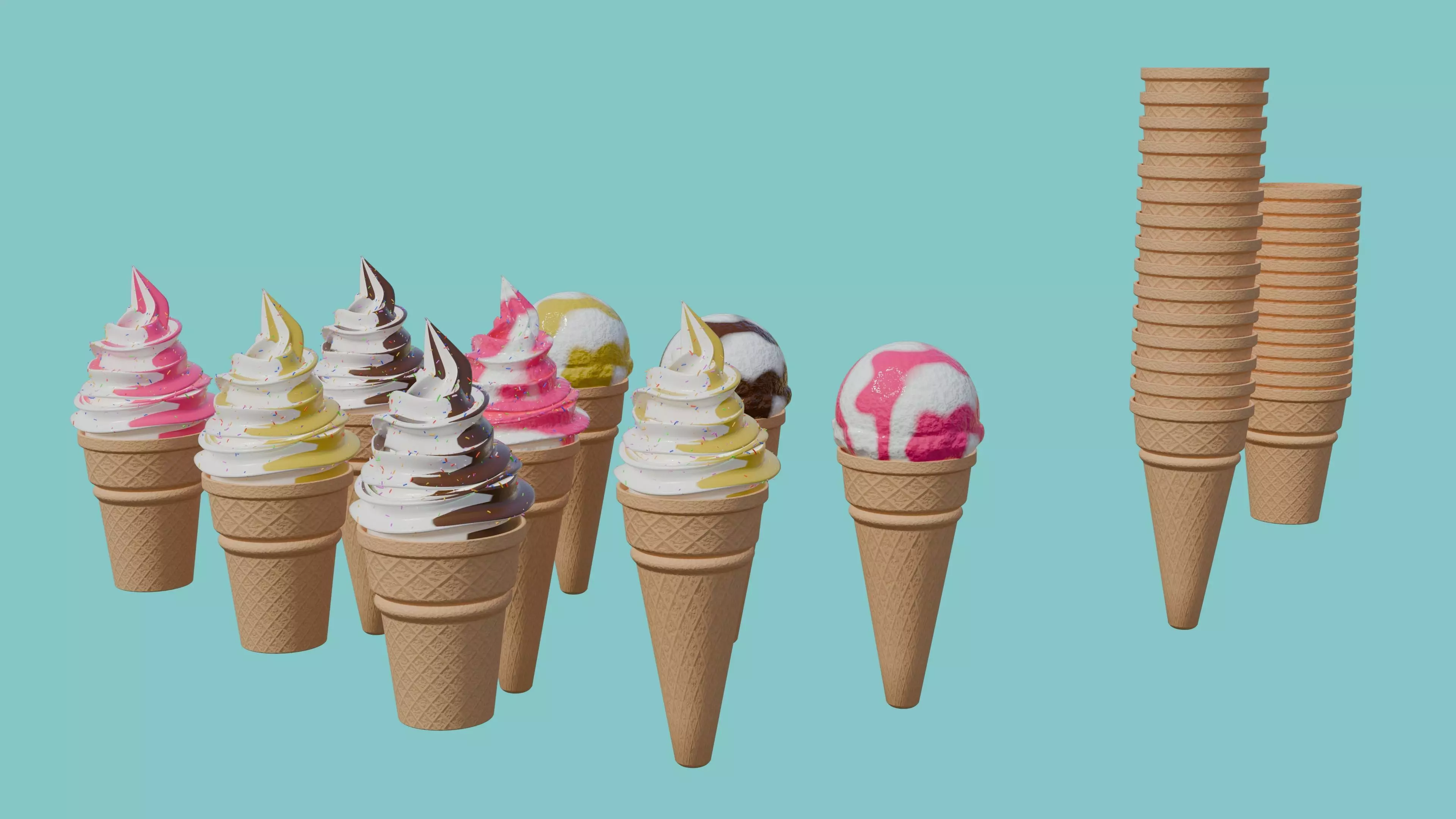 Realistic Ice cream 3D model_0