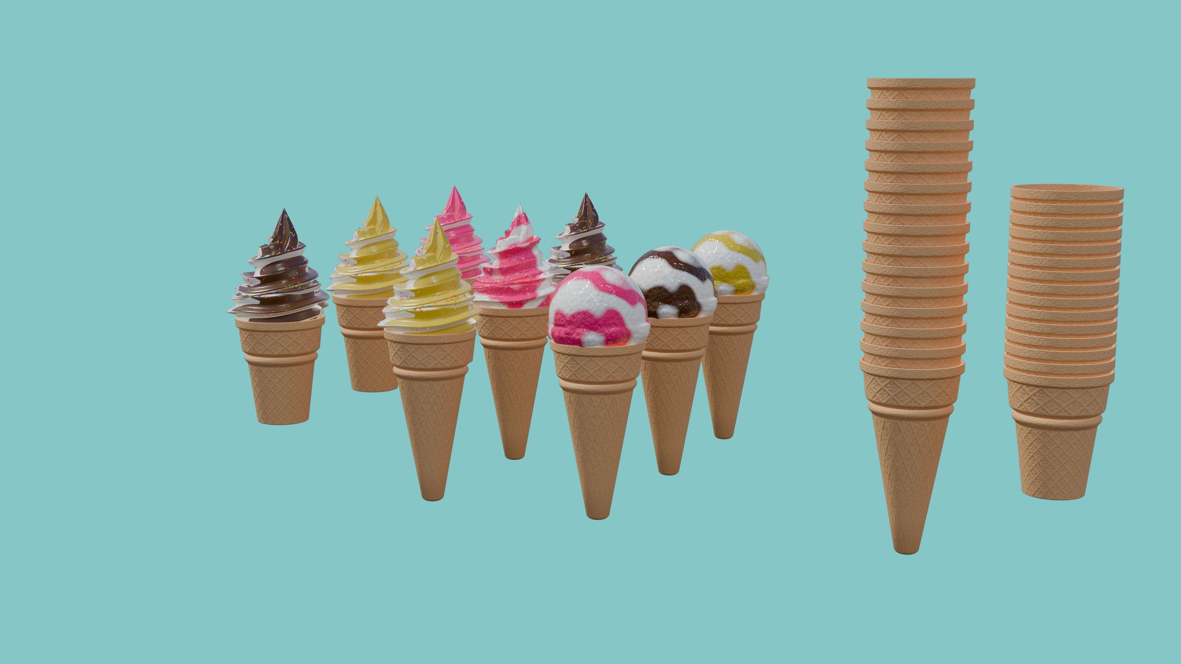 Realistic Ice cream 3D model_2