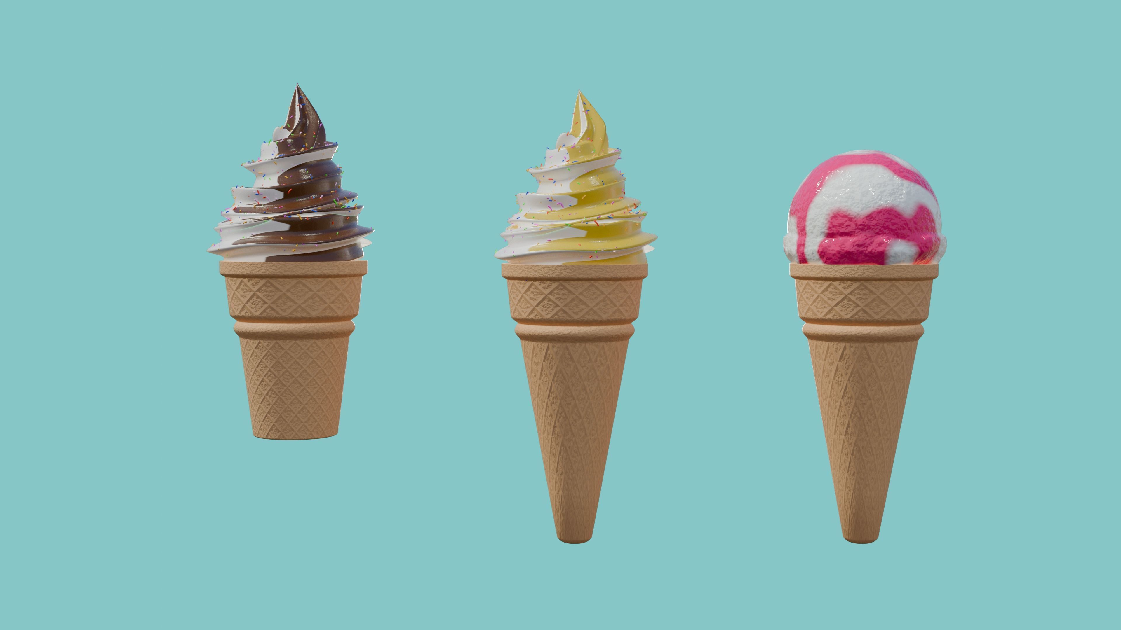 Realistic Ice cream 3D model_4