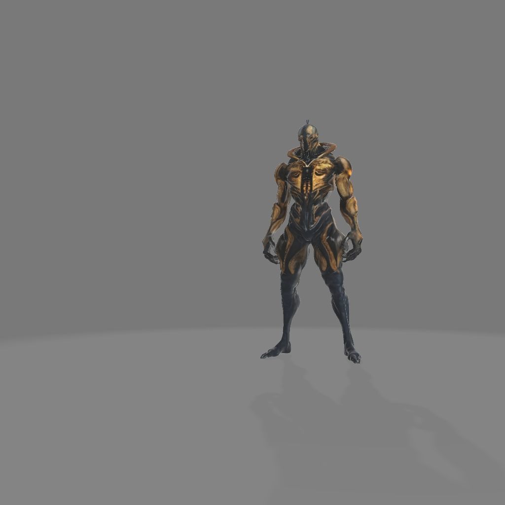 Futuristic Alien Inspired Armor Statue 3D model_4