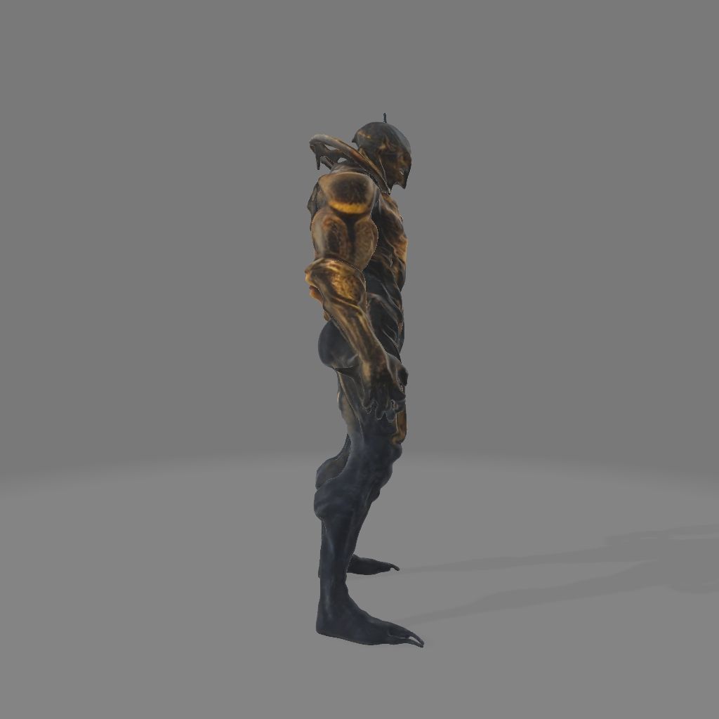 Futuristic Alien Inspired Armor Statue 3D model_3