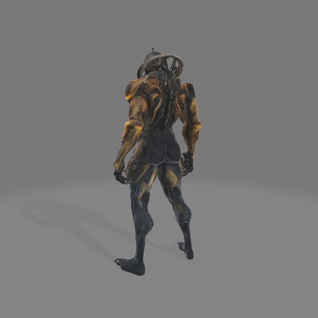 Futuristic Alien Inspired Armor Statue 3D model_2