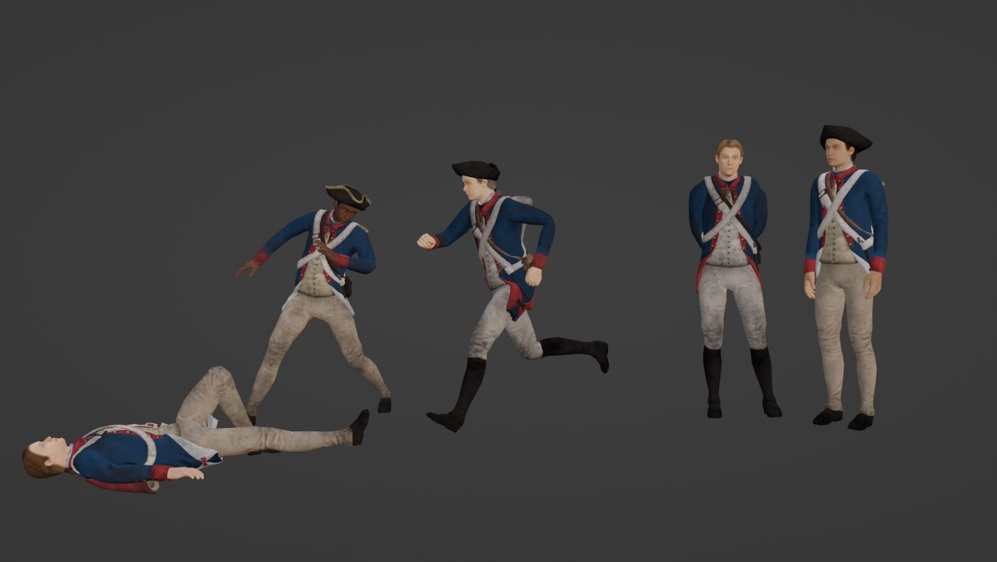 American Revolution Soldier Low-poly 3D model_13