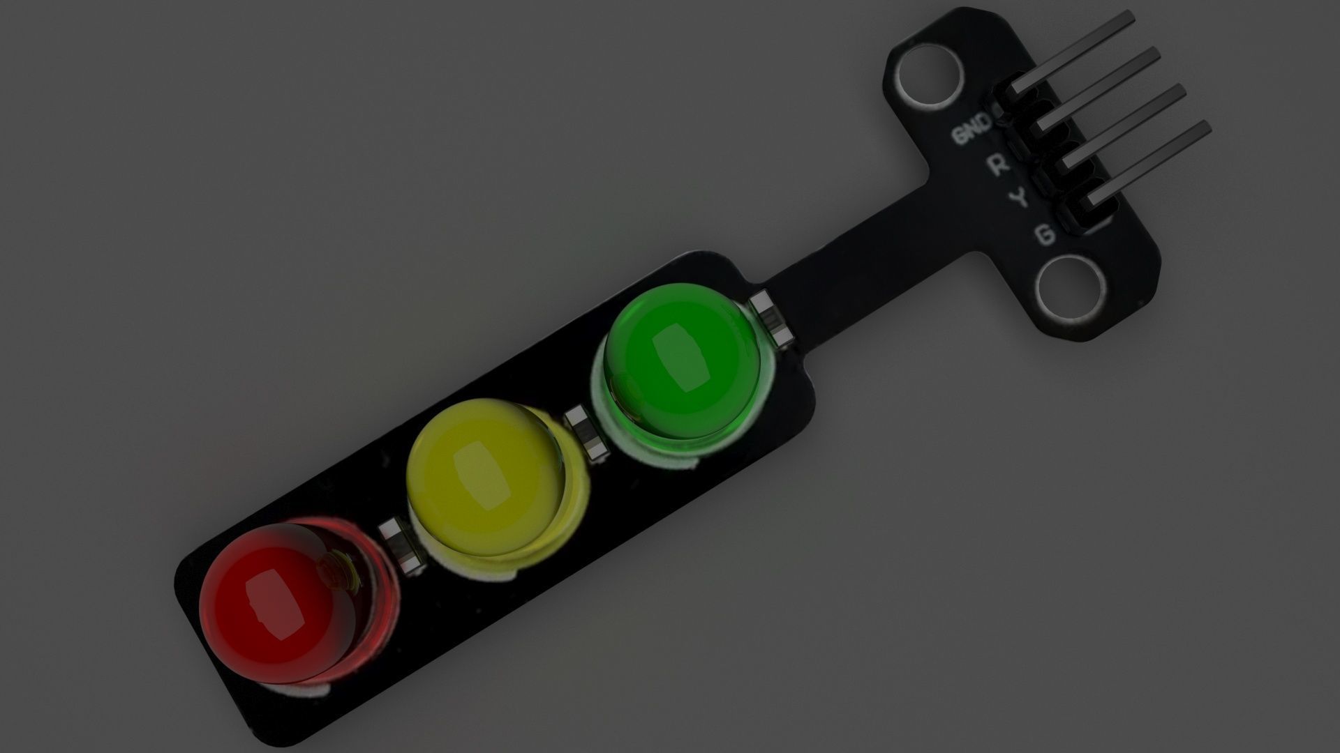 Traffic Lights LED Module With Illuminating Animation 3D model_10