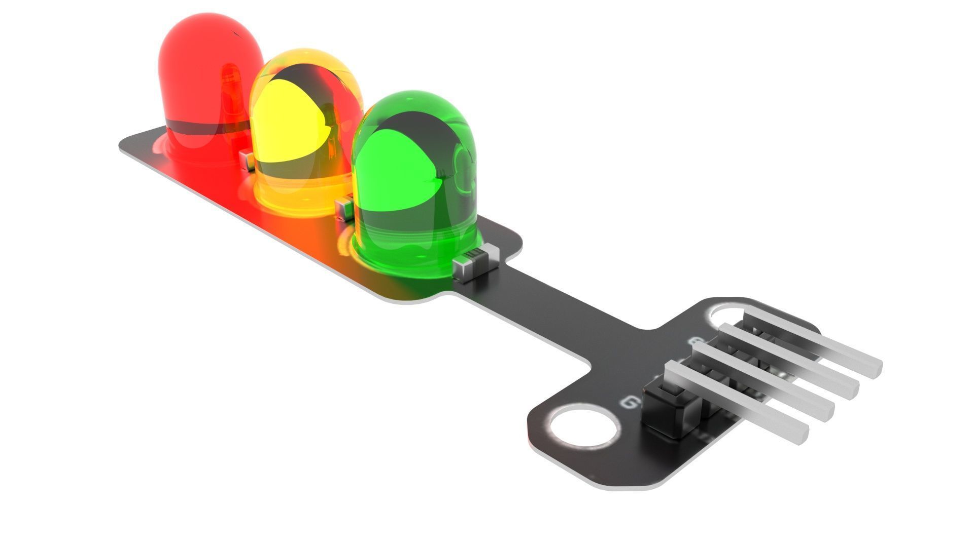 Traffic Lights LED Module With Illuminating Animation 3D model_23