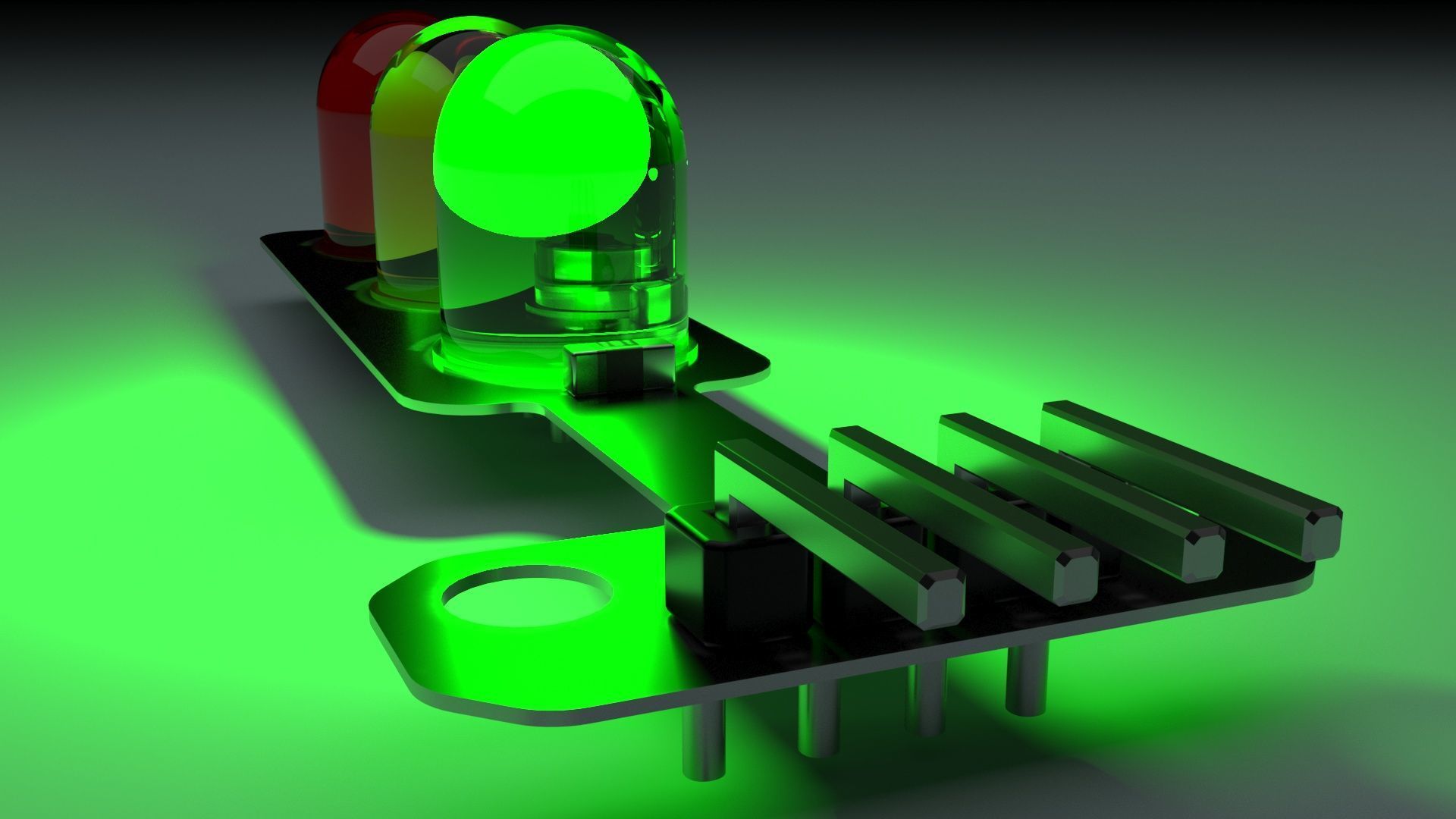 Traffic Lights LED Module With Illuminating Animation 3D model_17