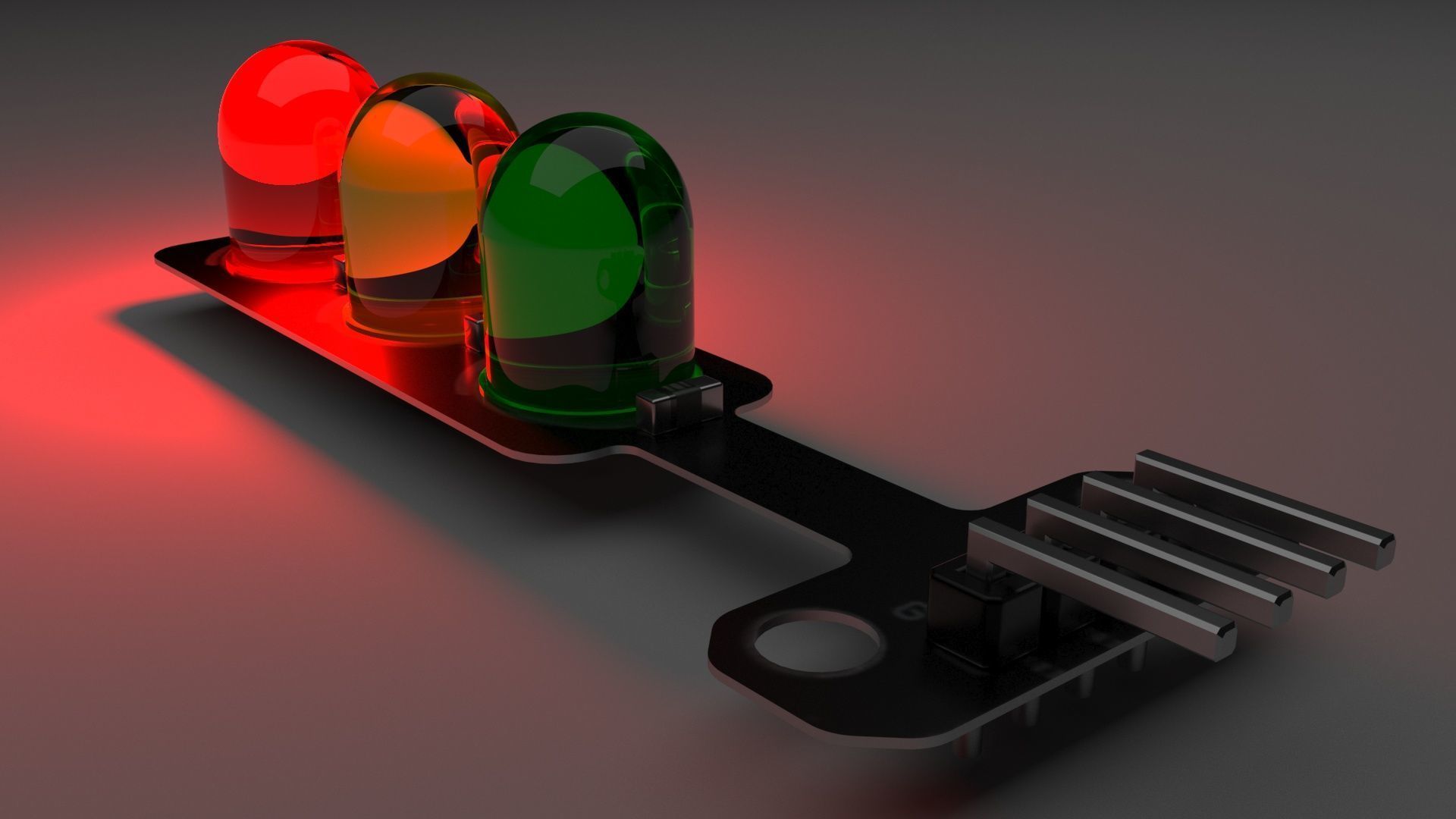 Traffic Lights LED Module With Illuminating Animation 3D model_3