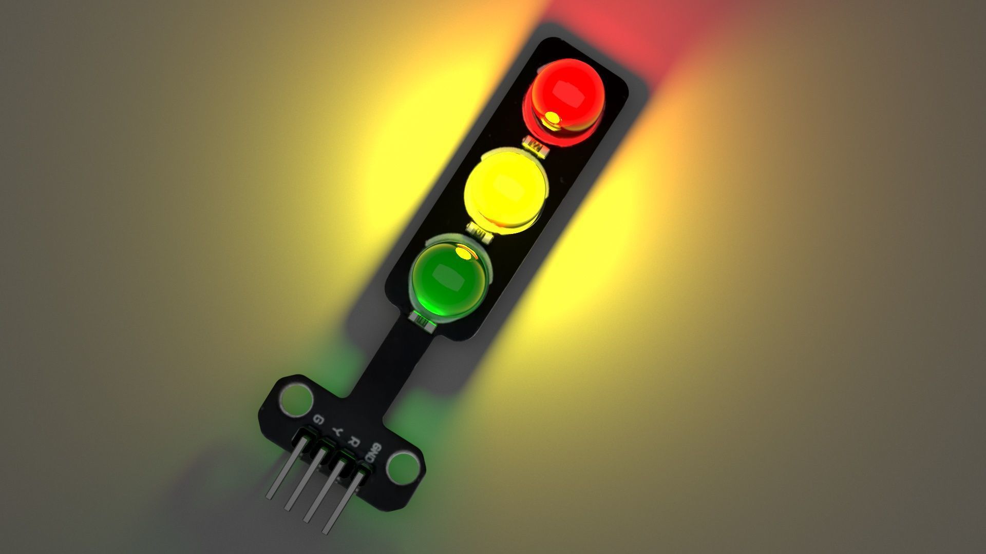 Traffic Lights LED Module With Illuminating Animation 3D model_6