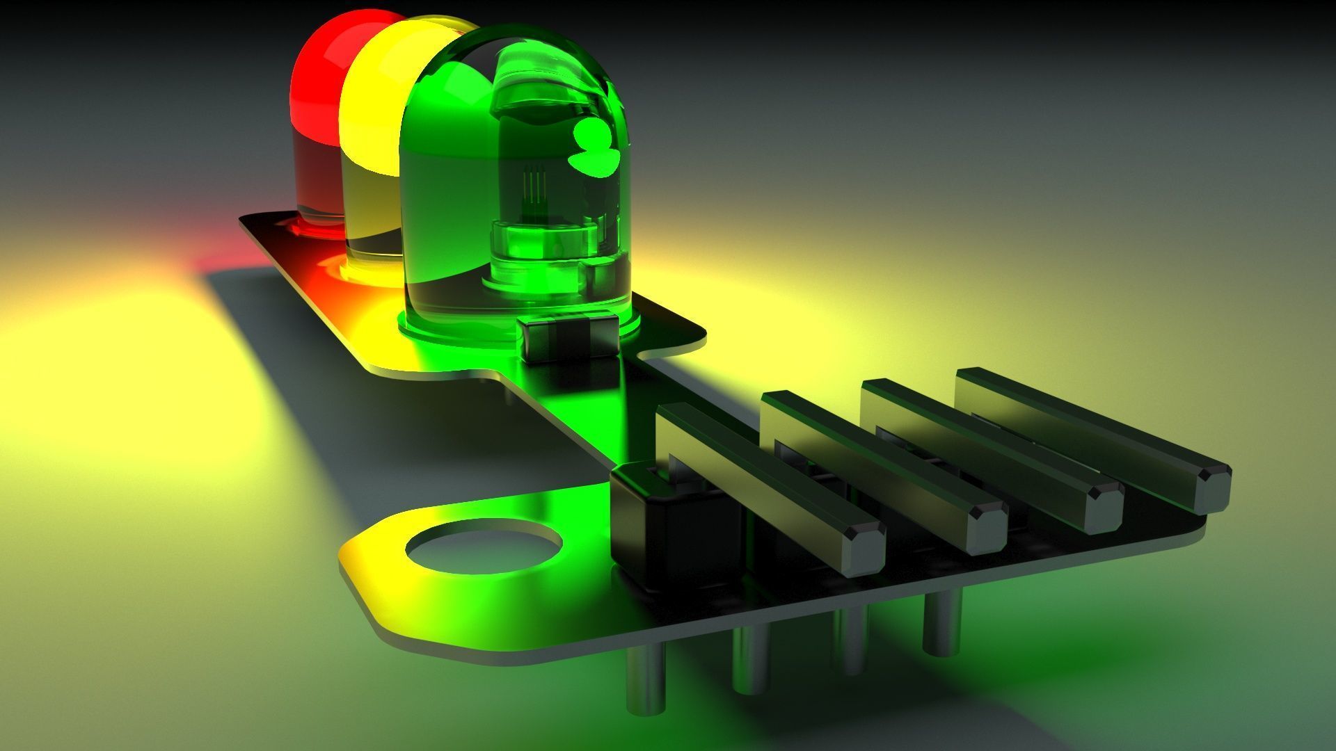 Traffic Lights LED Module With Illuminating Animation 3D model_16