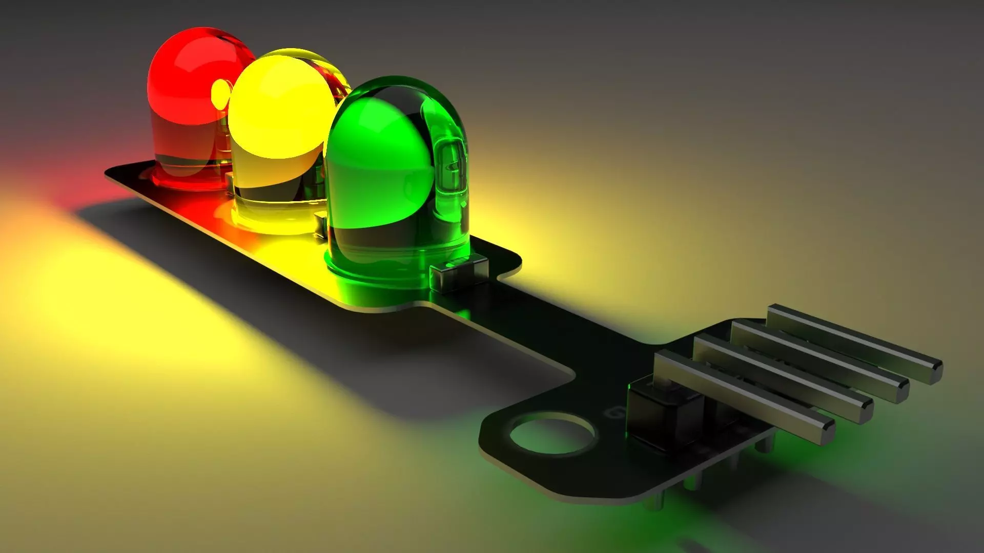 Traffic Lights LED Module With Illuminating Animation 3D model_0