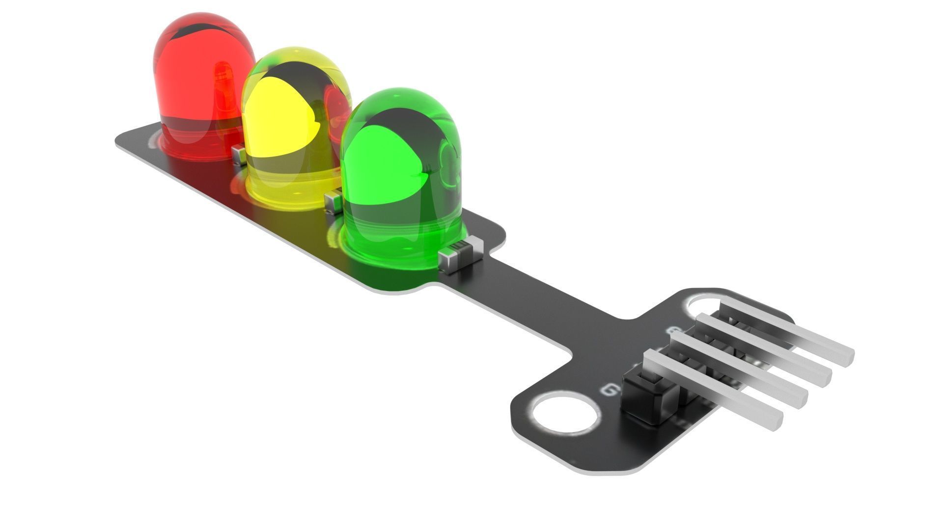 Traffic Lights LED Module With Illuminating Animation 3D model_22