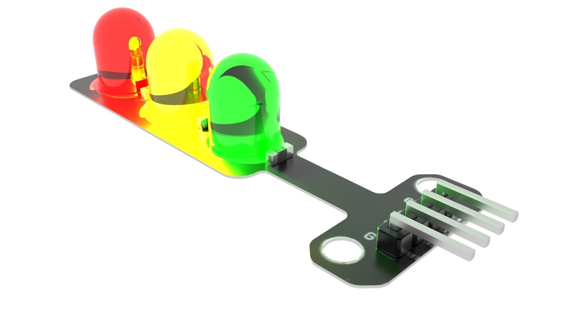 Traffic Lights LED Module With Illuminating Animation 3D model_24