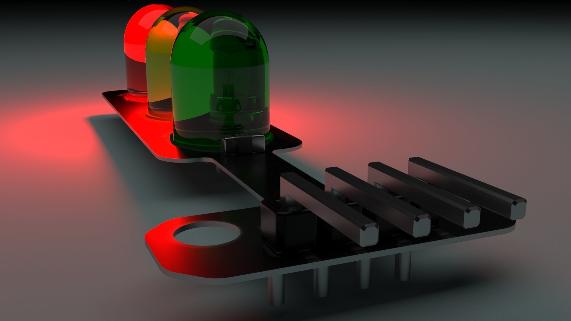 Traffic Lights LED Module With Illuminating Animation 3D model_15
