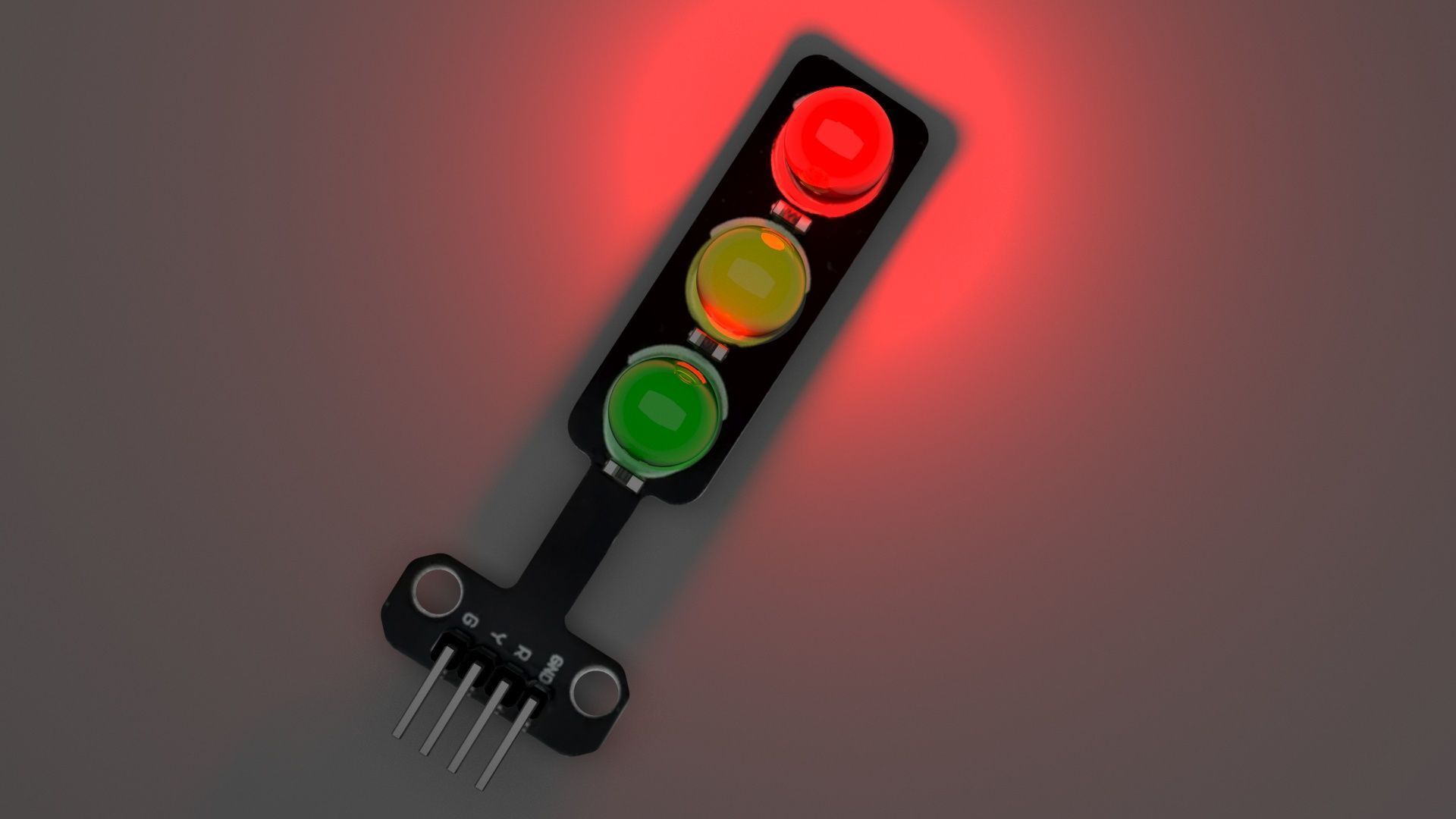 Traffic Lights LED Module With Illuminating Animation 3D model_5