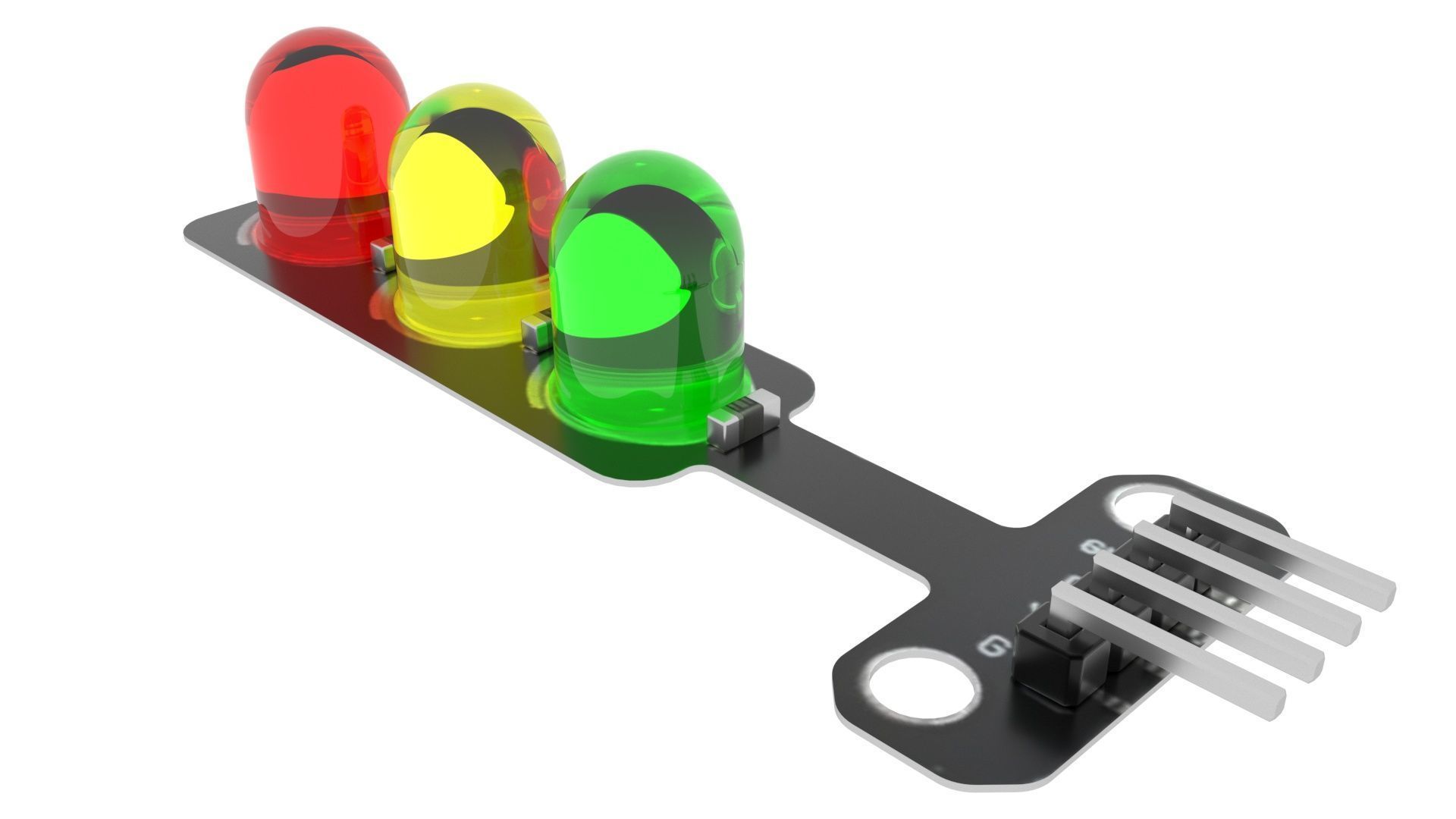 Traffic Lights LED Module With Illuminating Animation 3D model_33