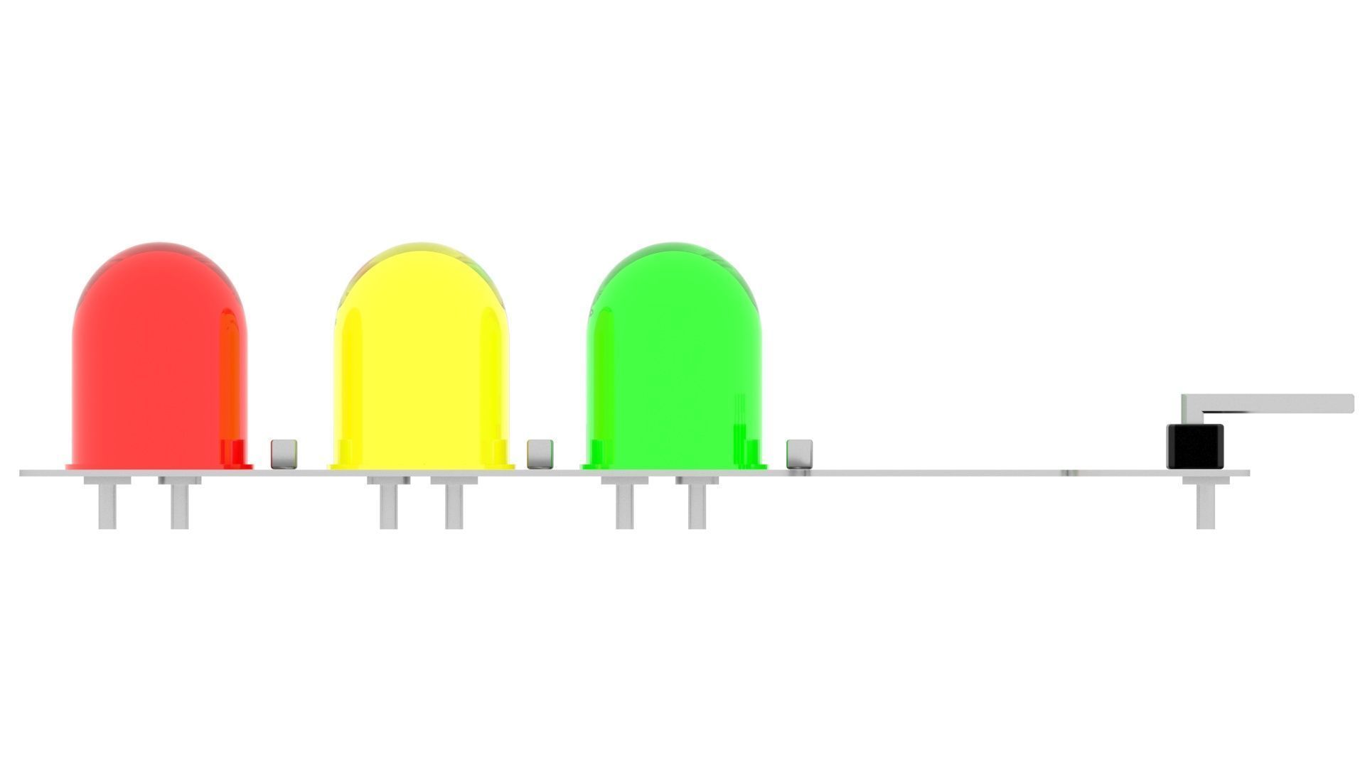 Traffic Lights LED Module With Illuminating Animation 3D model_36