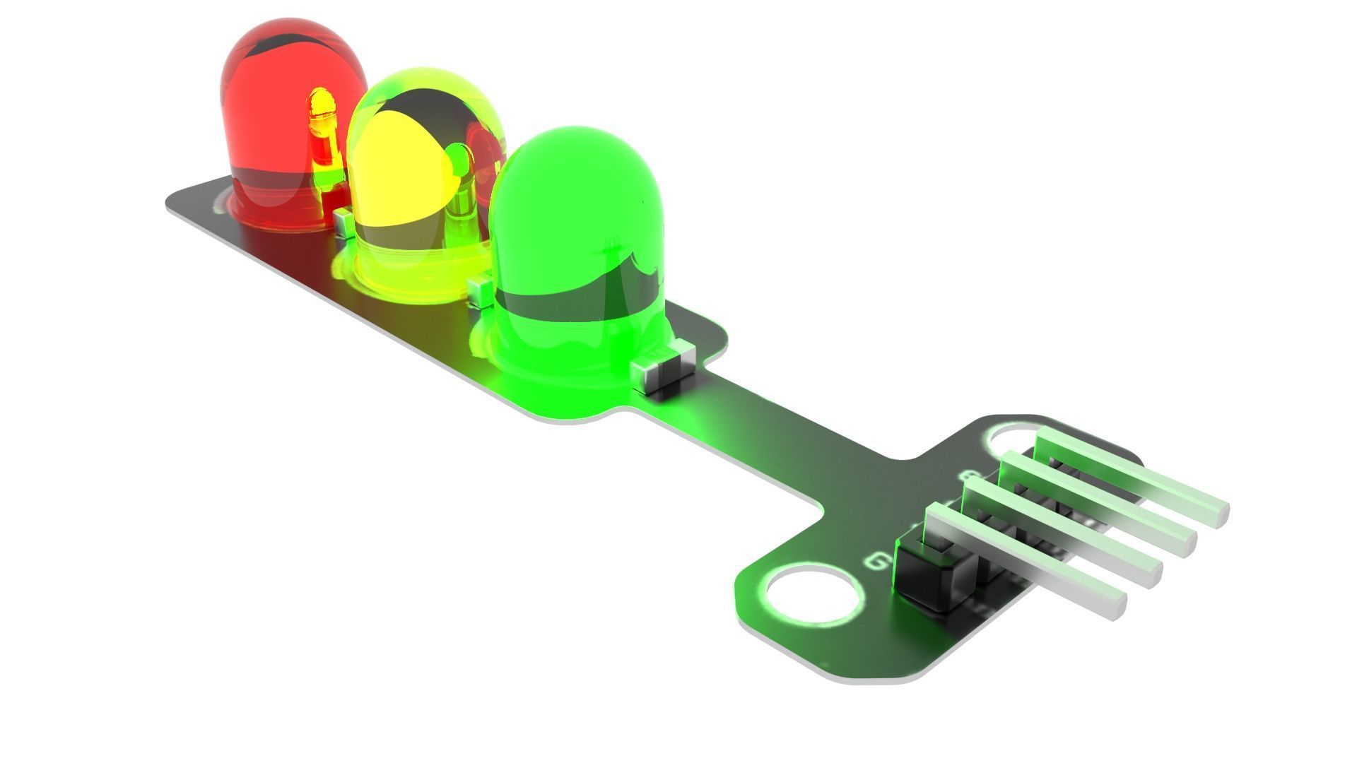 Traffic Lights LED Module With Illuminating Animation 3D model_25