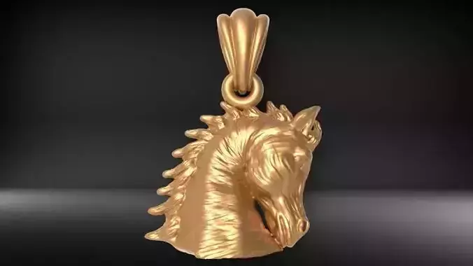 Horse head pendant silver gold printable jewelry 
