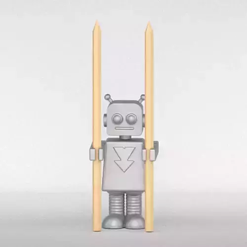 Retro Robot Pencil Holder 3D print model