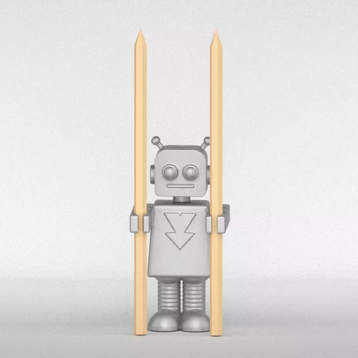 Retro Robot Pencil Holder 3D print model_0