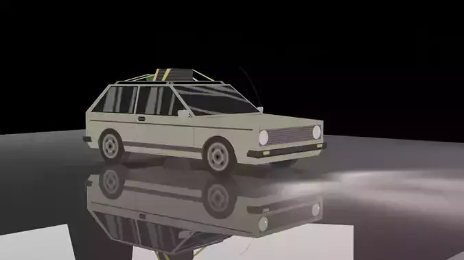 low poly car