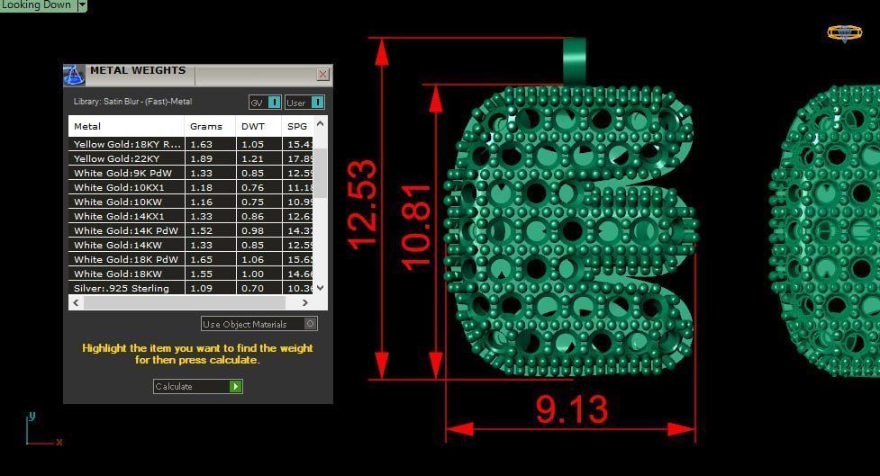 letter E convex surface full of diamonds 3D print model_6