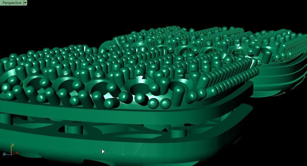 letter E convex surface full of diamonds 3D print model_5