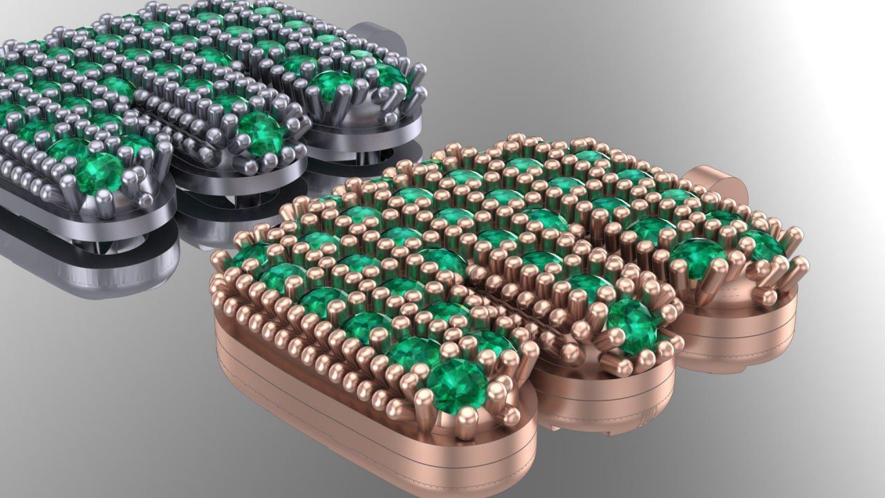 letter E convex surface full of diamonds 3D print model_1