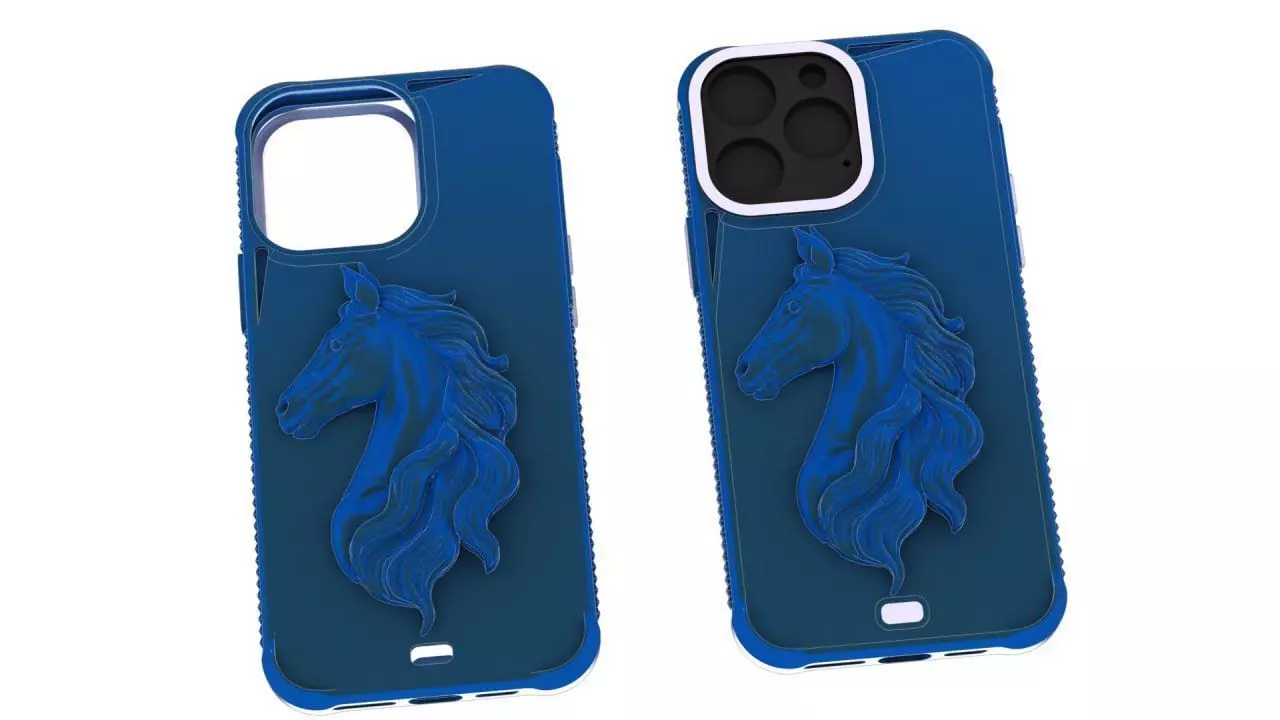 Horse on the back iphone 14 pro max guard 3D print model_0