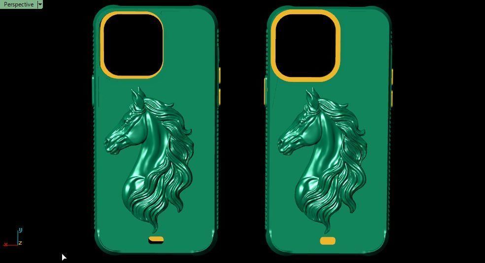 Horse on the back iphone 14 pro max guard 3D print model_7