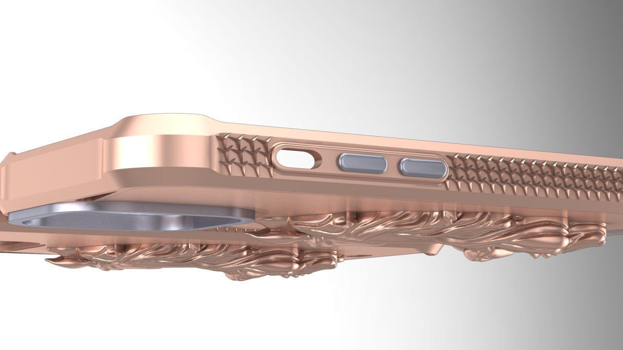 Horse on the back iphone 14 pro max guard 3D print model_5