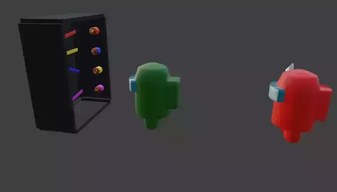 Among Us With Electrical Box Low-poly 3D model