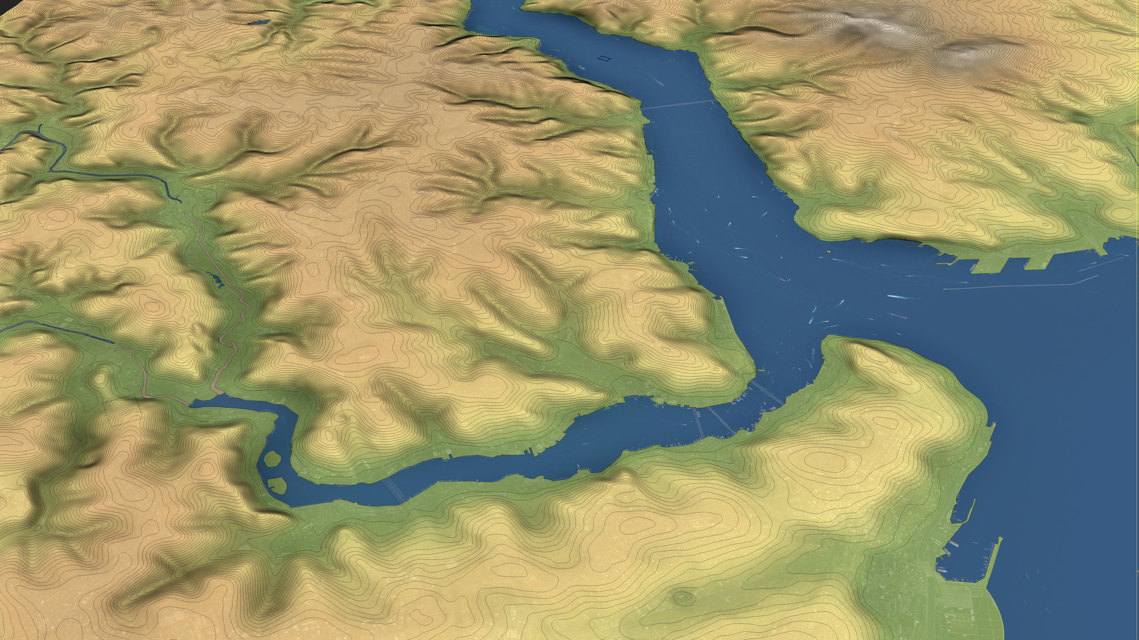 Istanbul - Topography Terrain Low-poly 3D model_11