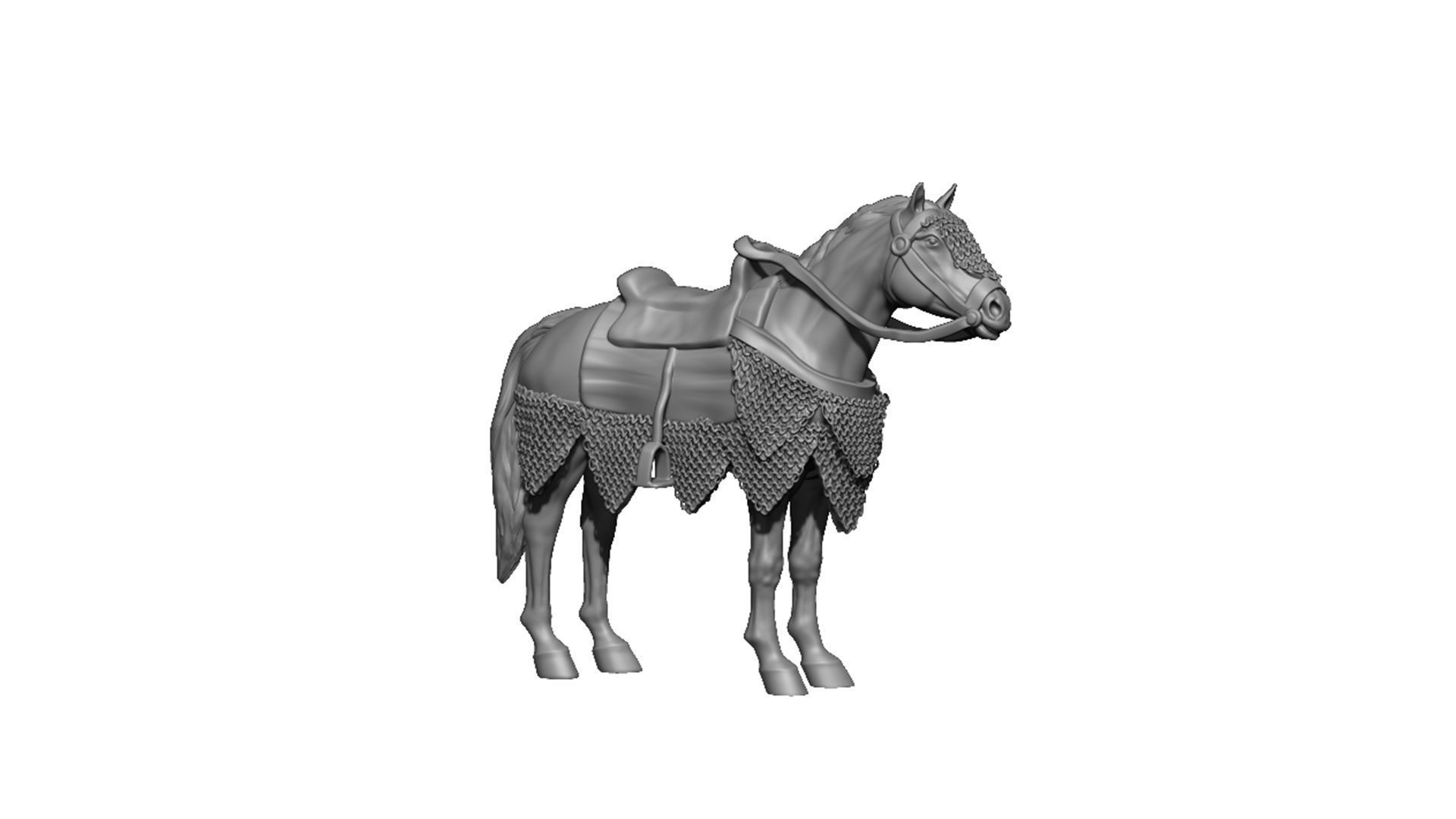 Crusader horse 1 3D print model_1